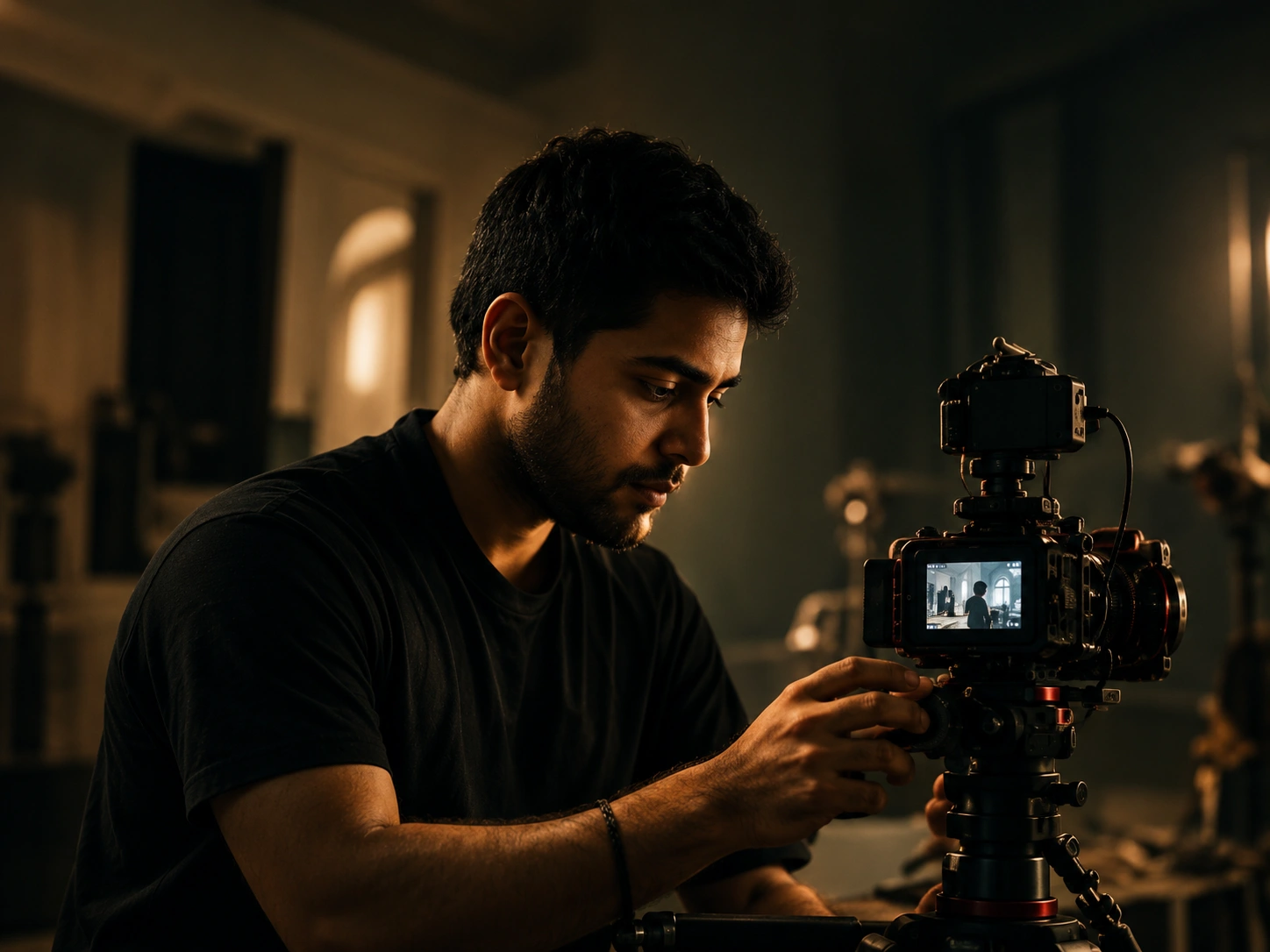 Filmmaker recording a creator